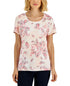 Karen Scott Womens Paisley Print Relaxed Scoop Neck Top